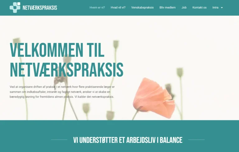 Screenshot af Netværkspraksis